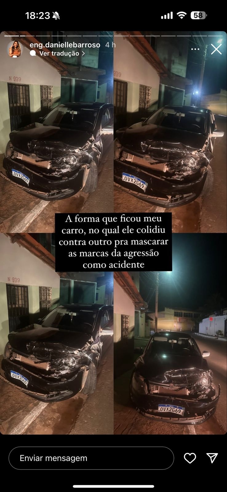 Veículo da vítima, Daniele Barroso