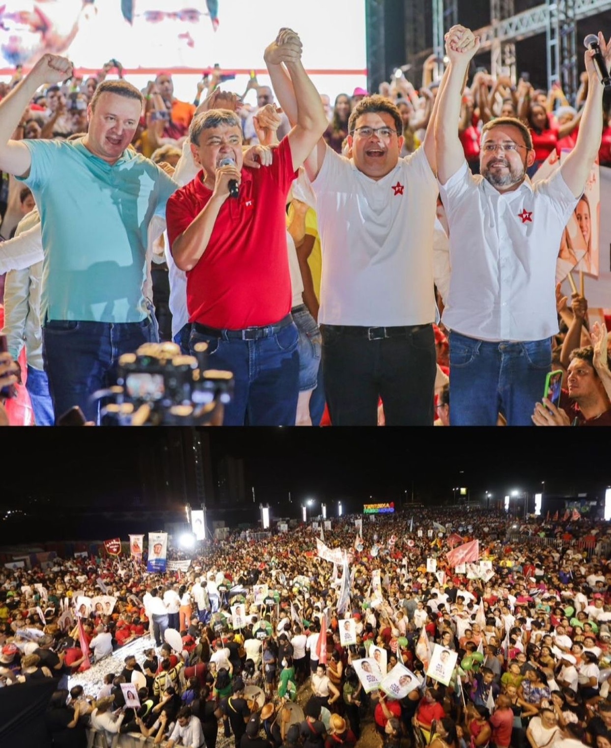 A convenção do candidato governista mostrando um gigantismo na ilusão de ótica. Nem a pau Juvenal o espaço não cabe 40 mil pessoas