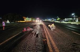 Adolescente fica ferido em acidente de moto na BR-316, em Demerval Lobão (Foto: PRF)