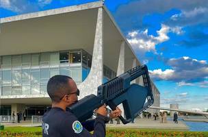 Agente do GSI atuando no Palácio do Planalto durante evento (Foto: Divulgação/GSI)