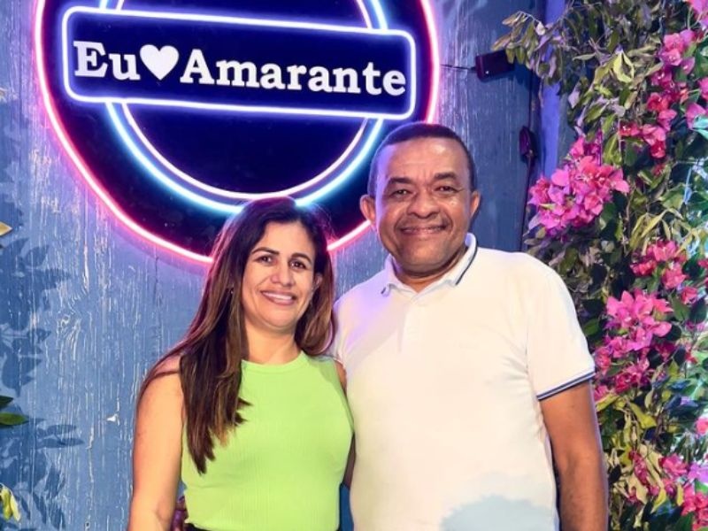 Ana Célia Soares e o marido, professor Adriano
