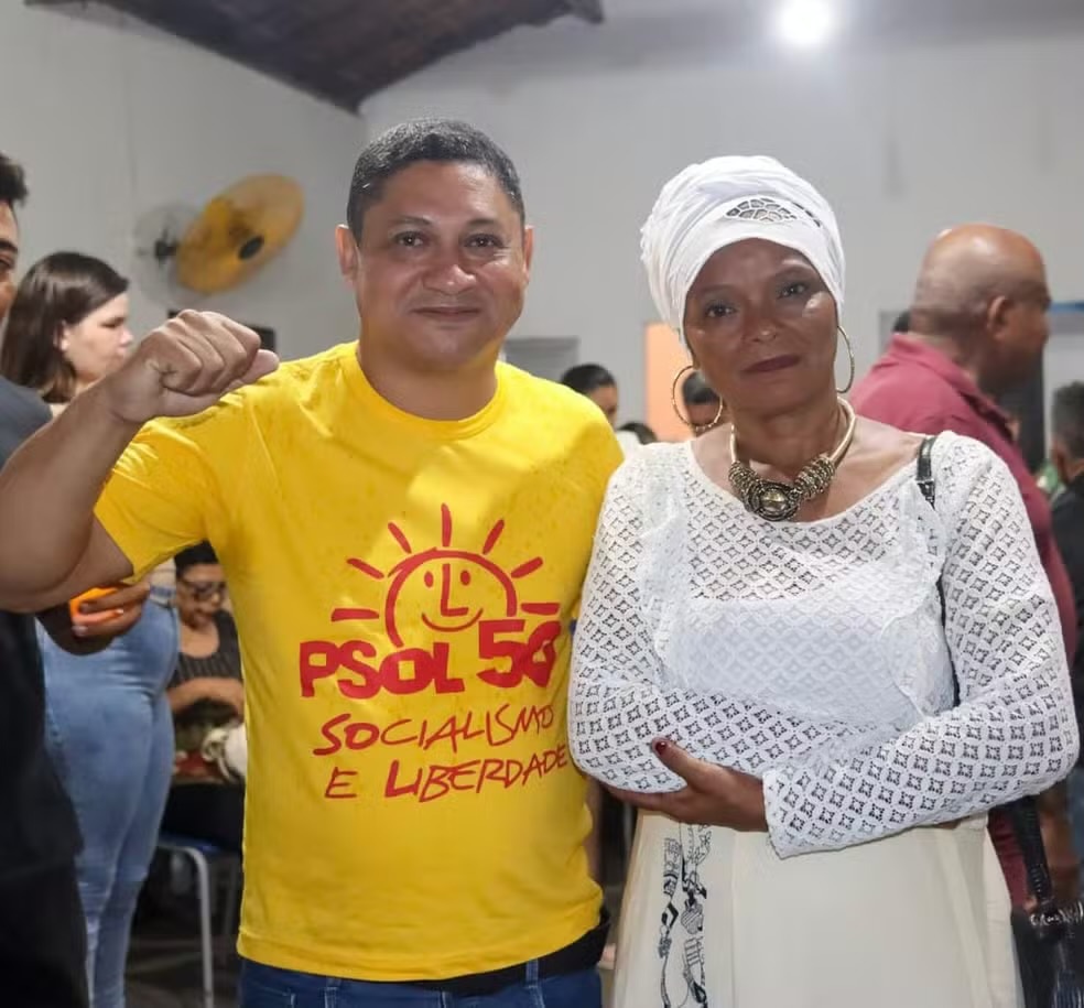 Candidato a prefeito Francinaldo Leão e a candidata a vice-prefeita Maria Lúcia Oliveira