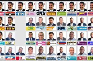 Cédula de votação na Venezuela tem a foto de Nicolás Maduro 13 vezes (Foto: Reprodução)