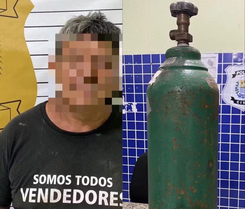 Mecânico furta cilindro de oxigênio de hospital e usava em serviços da sua oficina