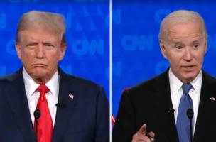 Relatório revela que o atentado ao ex-presidente republicano teve 113% mais menções nas redes sociais brasileiras do que a desistência do democrata. (Foto: Reprodução/Debate da CNN)