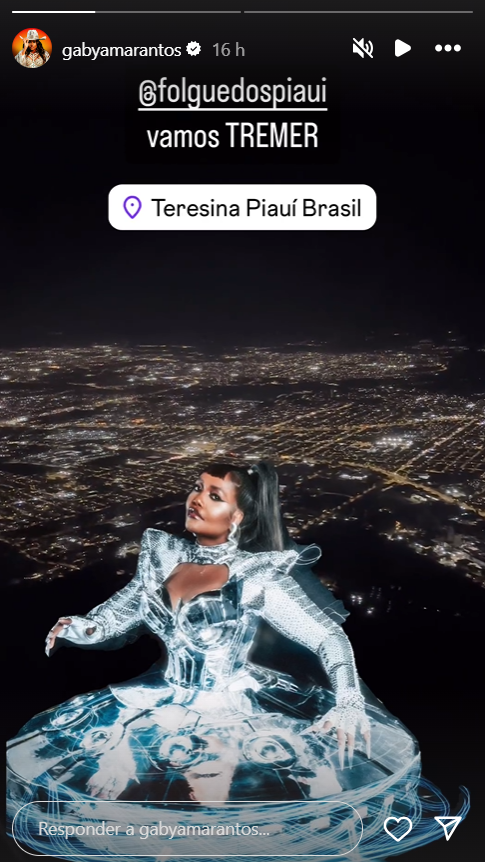 Story de Gaby Amarantos.