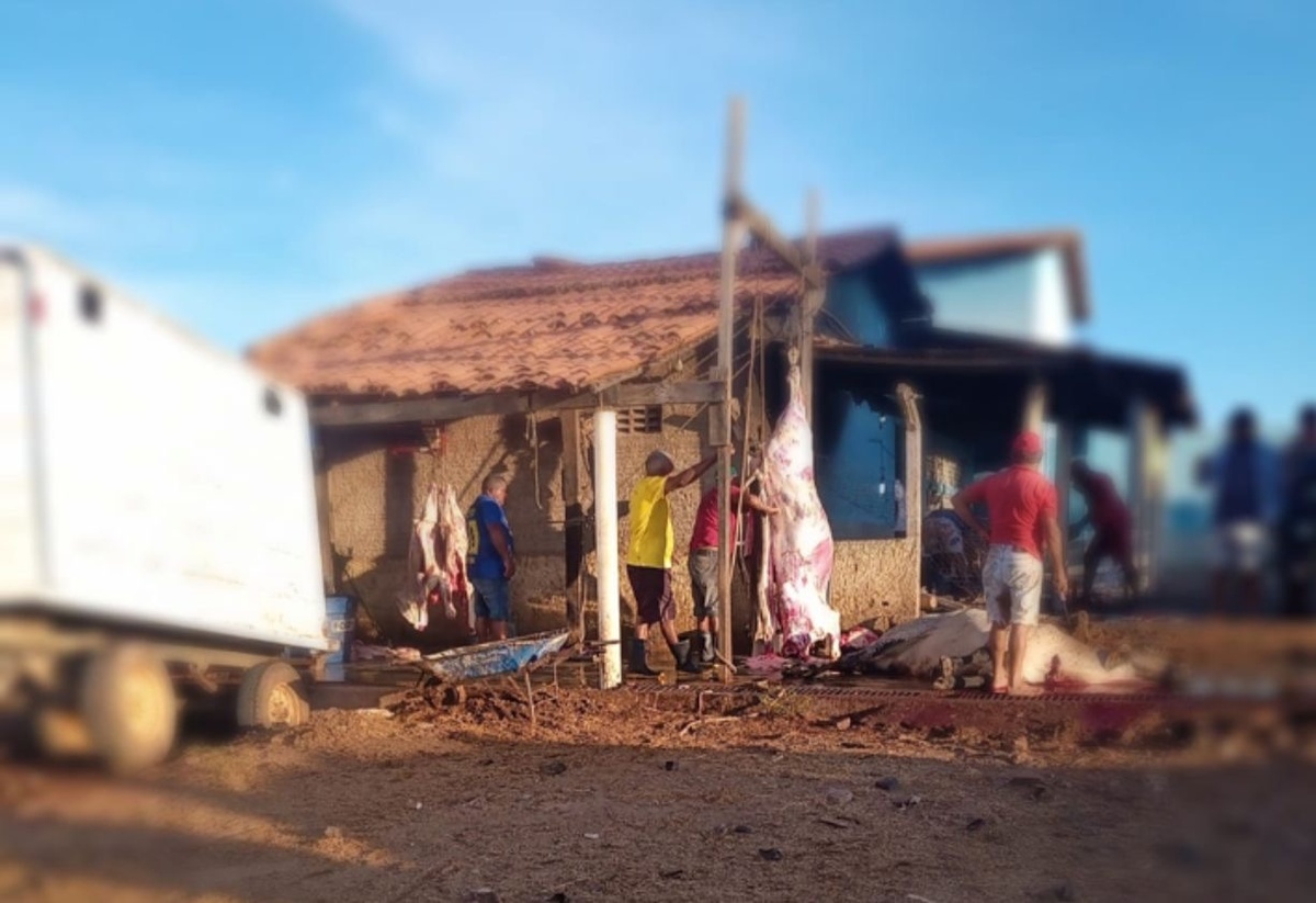 Veja como a população de Inhuma no Piaui é servida de carne bovina. Animais abatidos sem qualquer higiene