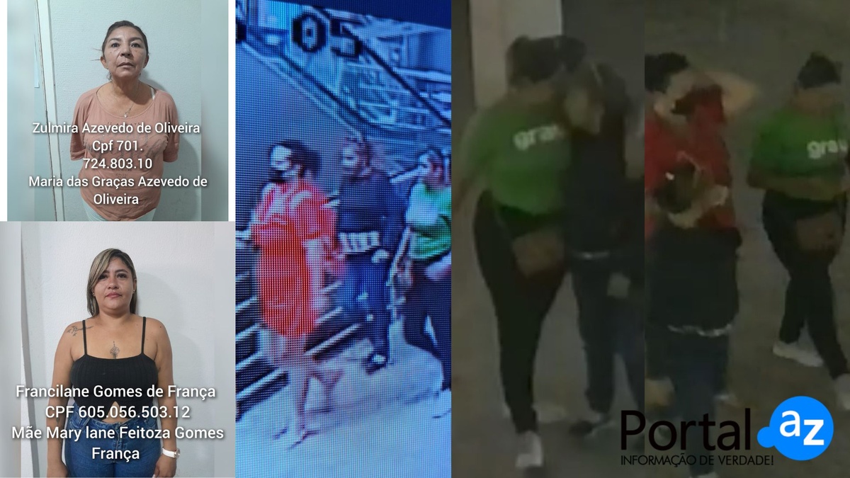 Fotos das mulheres realizando saques fraudulentos.