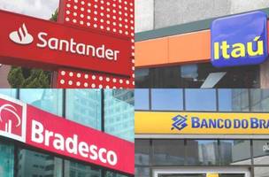 Montagem com fachada de agências dos bancos (Foto: Imagem: Shutterstock)