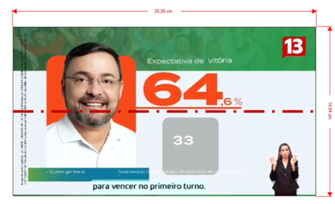 Na peça de Fábio Novo, a intérprete aparece em desconformidade com as especificações técnicas