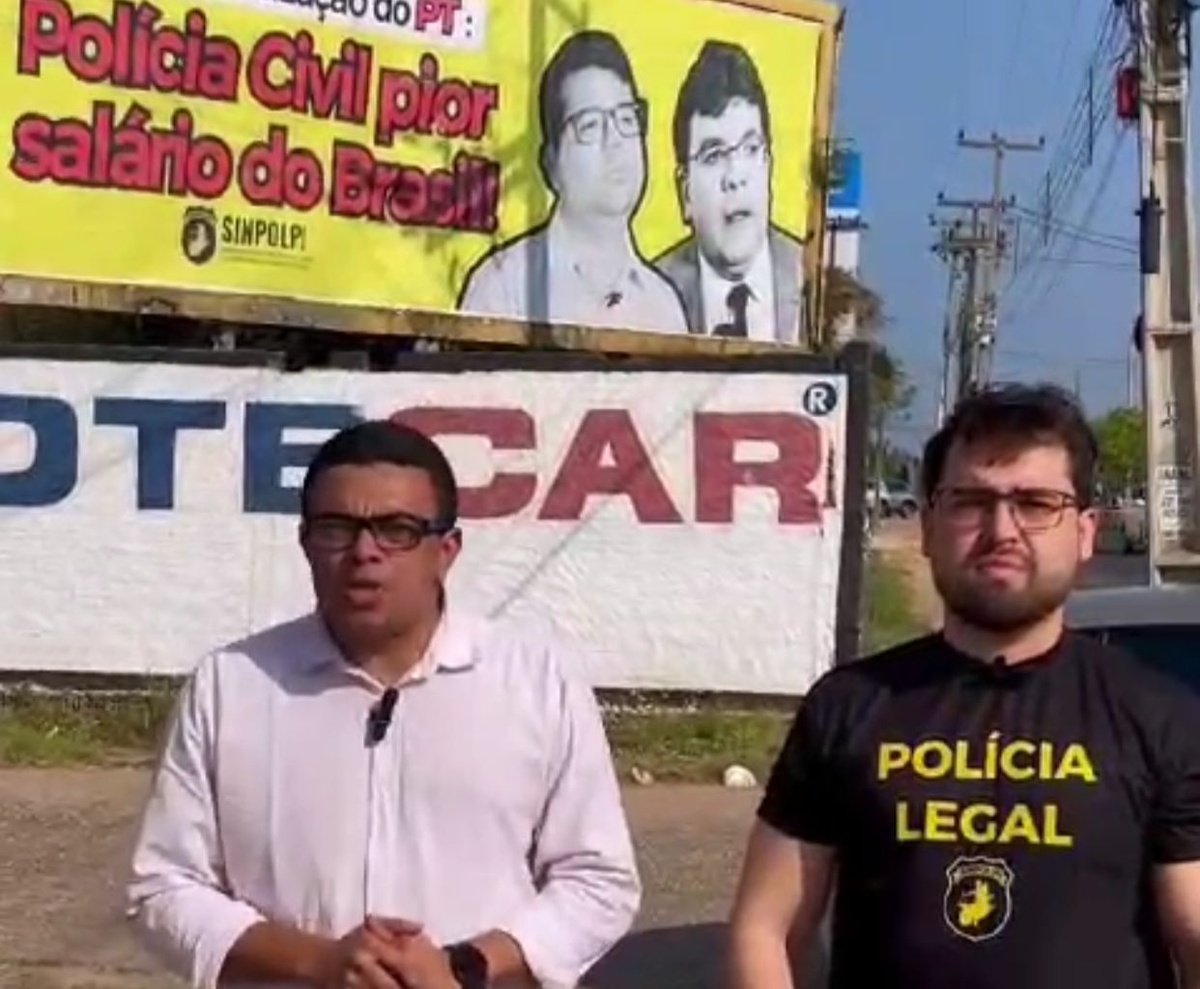 No outdoor a polícia civil com o pior salário do Brasil.