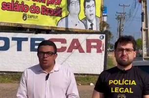 No outdoor a polícia civil com o pior salário do Brasil. (Foto: Reprodução)
