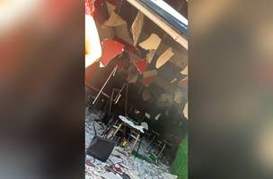 O local ficou destruído após o incidente (Foto: Reprodução)
