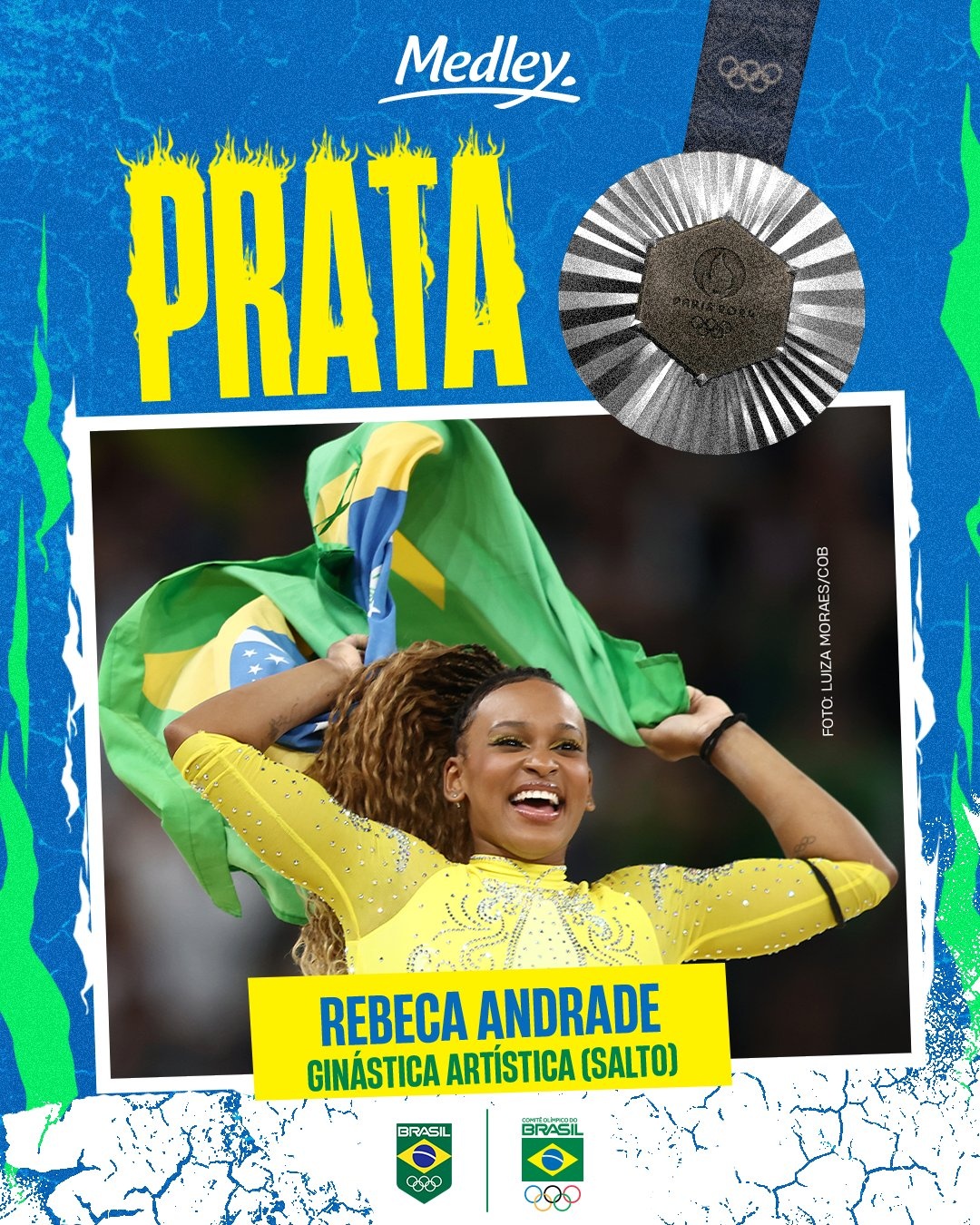 Rebeca Andrade garantiu a prata