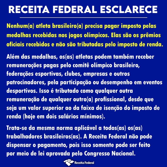 Receita Federal via X.