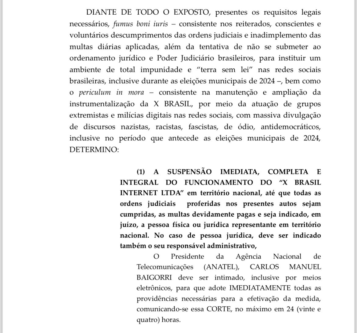 Suspensão do X
