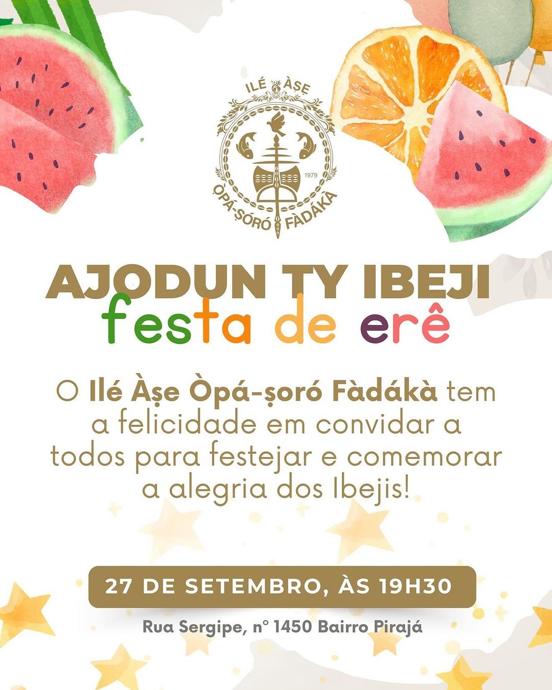 Celebração dos Ibejis, orixás das crianças, ocorre no Cajado de Prata, localizado na zona norte da capital.