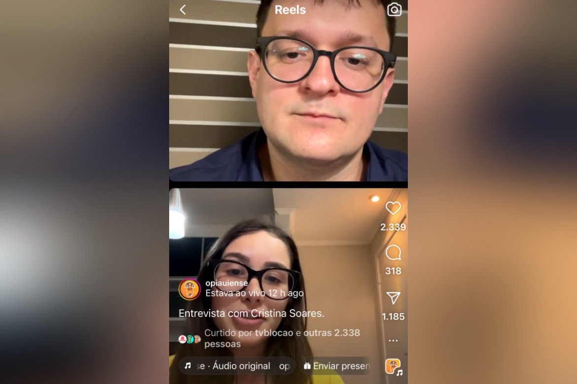 Cristina em live com Petrus fala da relação familiar e de política