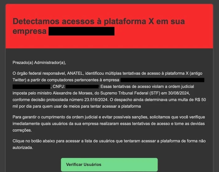 Email falso