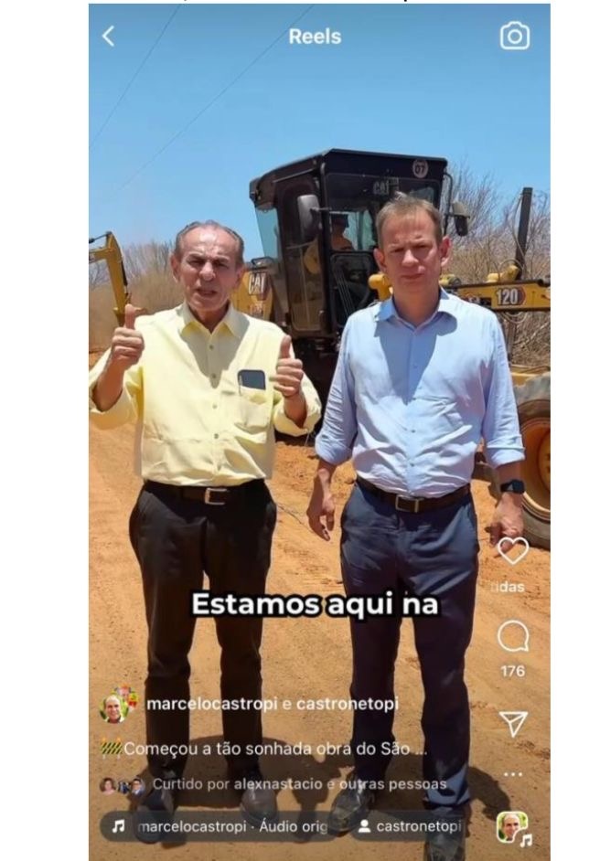 Marcelo e o filho, debaixo do sol e poeira para alavancar candidatura do primo