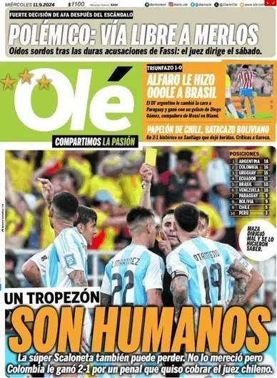 - O Brasil é o quinto e agradece que muitas equipes se classificam para a Copa. São quatro derrotas em oito jogos, a equipe tem a bola, mas o sistema coletivo não funciona. Tudo se trata de buscar o Vini Júnior e o Rodrygo para que eles desequilibrem no mano a mano - Diário 'Olé'.