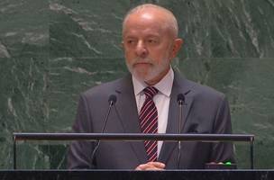 Presidente Luiz Inácio Lula da Silva discursa na abertura da Cúpula do Futuro, na sede da ONU, em Nova York.• Reprodução (Foto: • Reprodução)
