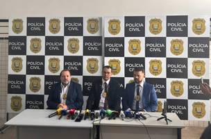 Abimael Silva, Willams Pinheiro Ayalan “brilhando” na coletiva anunciando fatos errados relacionados a injusta prisão se Angelica. (Foto: Reprodução)