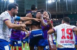 Bahia vence com goleada e jogadores expressam alegria e determinação após partida contra o Fonte Nova. (Foto: Reprodução | EC Bahia)
