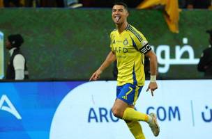 Cristiano Ronaldo em vitória do Al-Nassr contra o Al-Okhdood• Foto: Divulgação/ Al-Nassr (Foto: • Foto: Divulgação/ Al-Nassr)