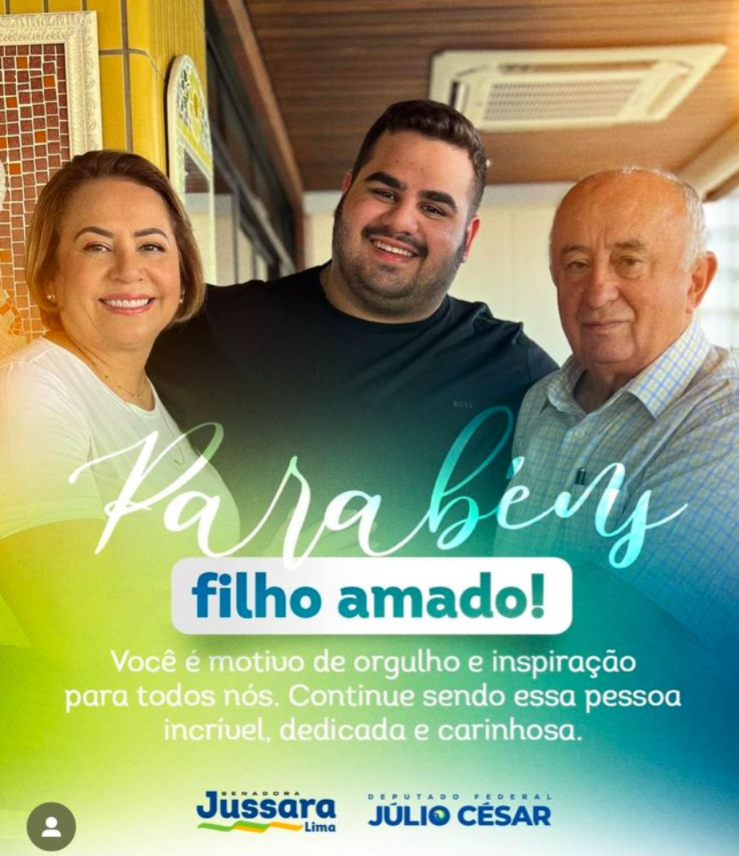 José Victor ao lado do pai, Júlio Cesar e da mãe, Jussara Lima