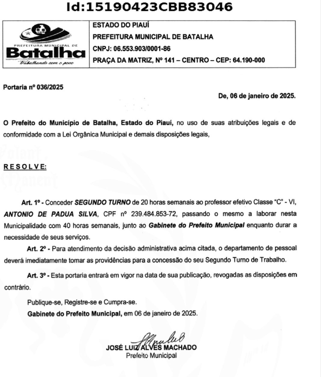 Nomeação Antonio