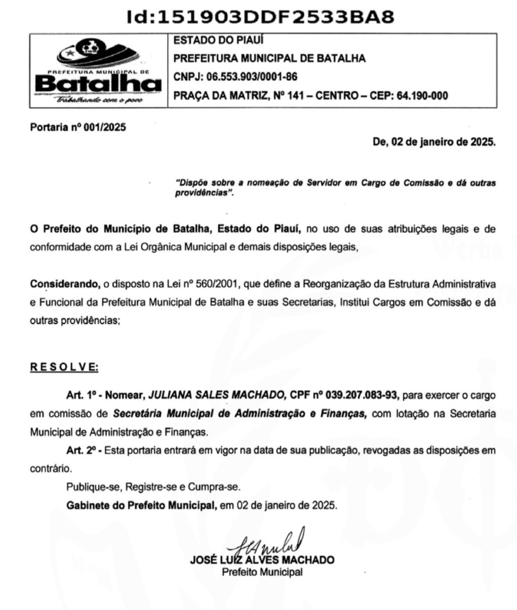 Nomeação Juliana