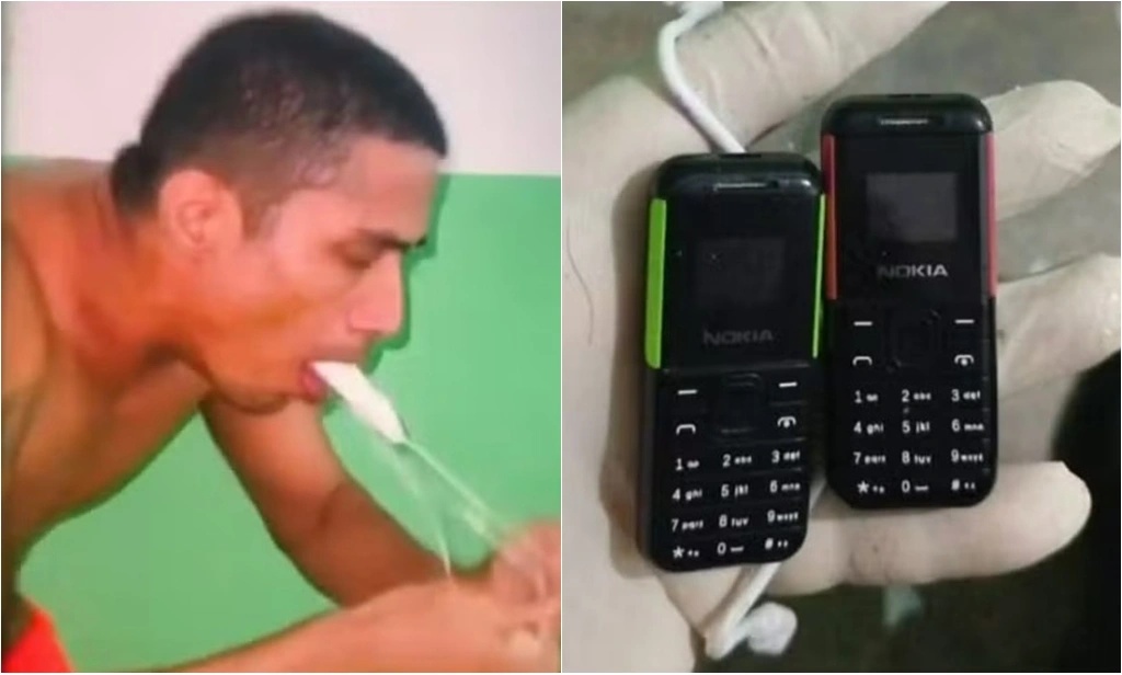Policiais flagraram Daniel e realizam apreensão dos celulares.