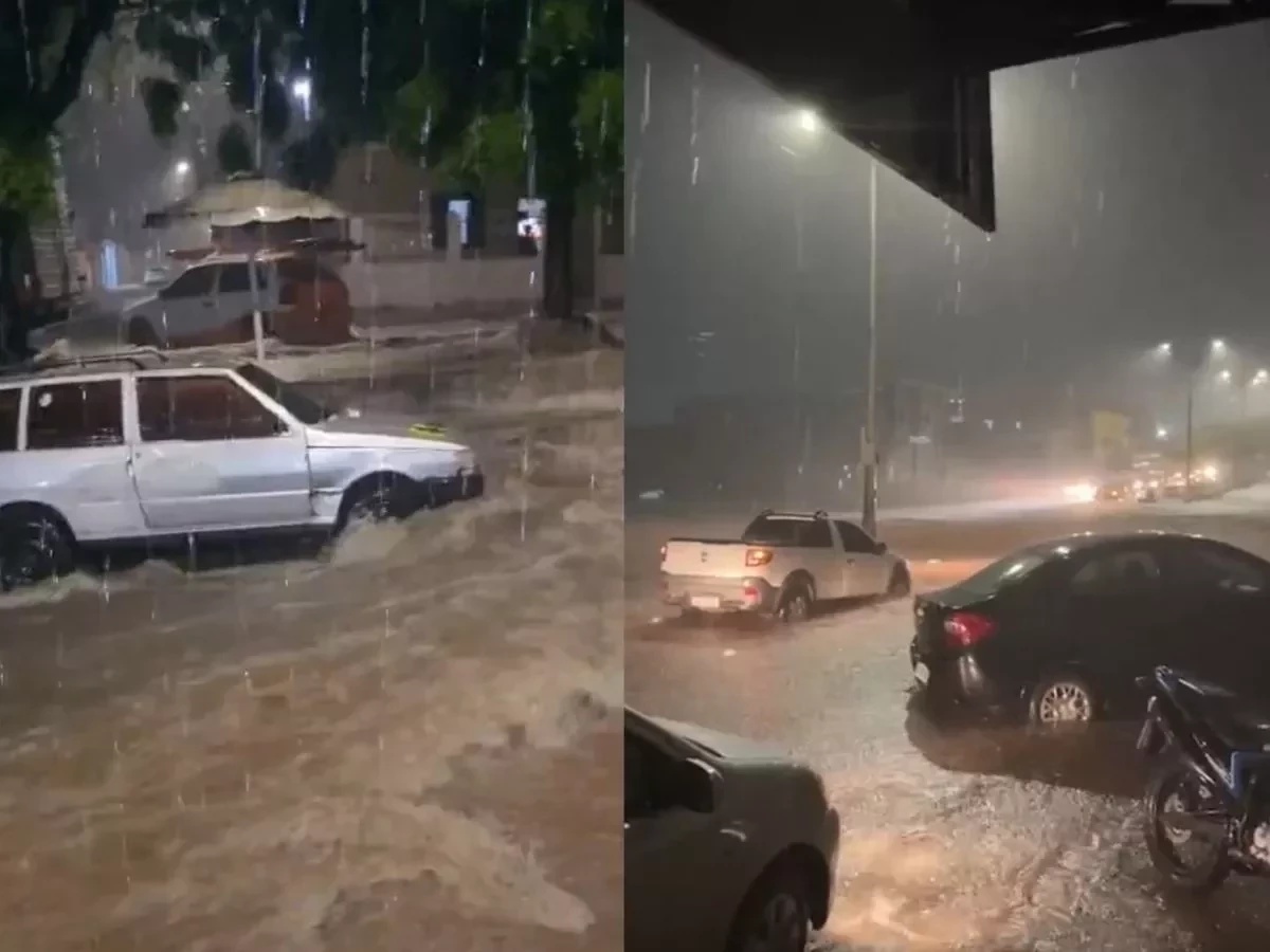 Situação de algumas partes de Teresina com a chuva na noite desta segunda-feira (13)