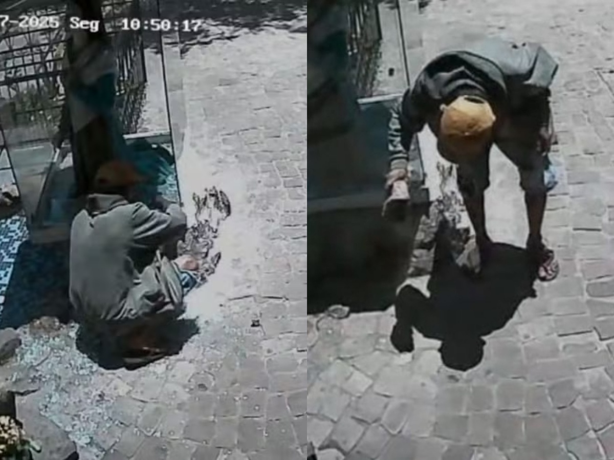 Suspeito quebrou o vidro que protegia a Santa e roubou o dinheiro