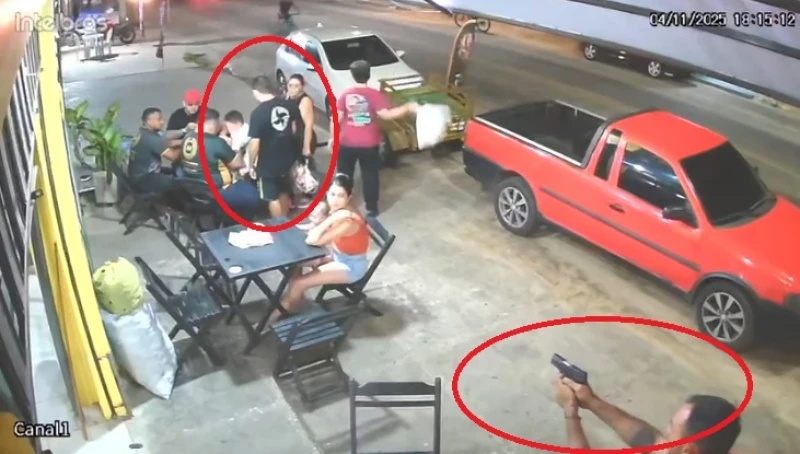 Momento foi registrado por câmeras de segurança