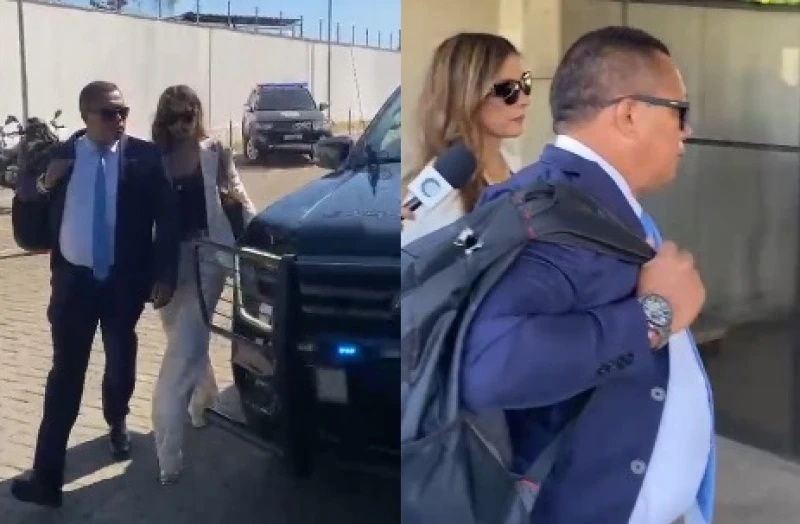 Tatiana Medeiros chega em silencia na audiência