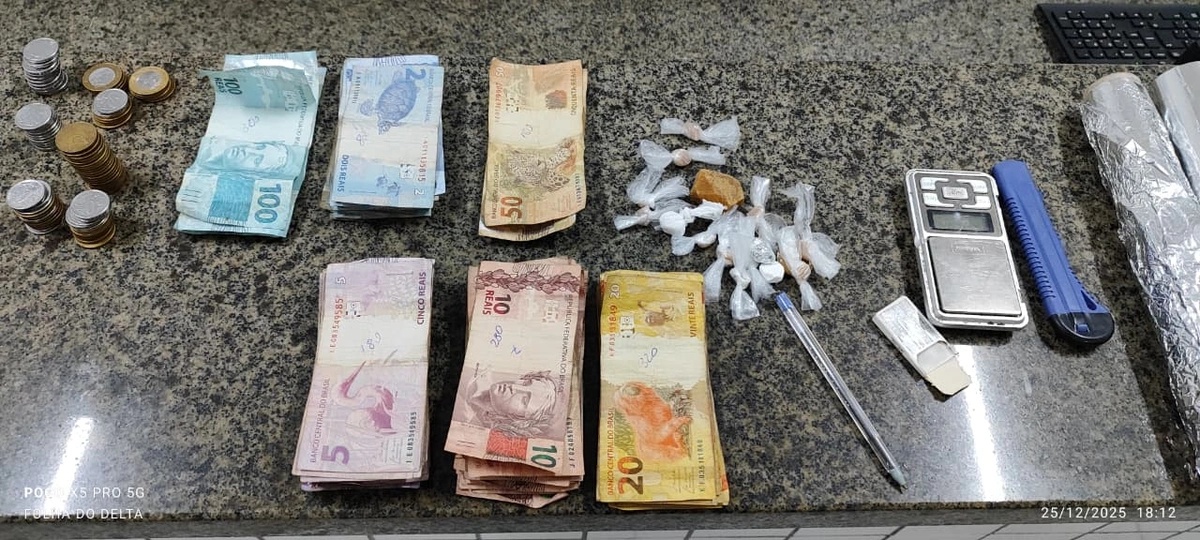 Itens apreendidos.