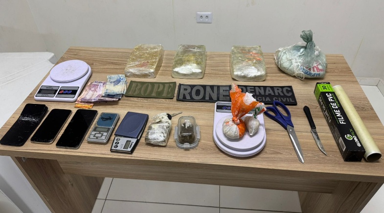 Material apreendido durante a operação