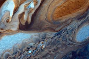 A mancha vermelha de Júpiter, um enorme sistema de tempestades, é um exemplo de fluxo turbulento• Centro de Vôos Espaciais Goddard da Nasa (Foto: • Centro de Vôos Espaciais Goddard da Nasa)