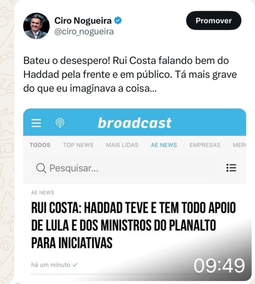 Até Ciro Nogueira tira onda da mentira de Rui