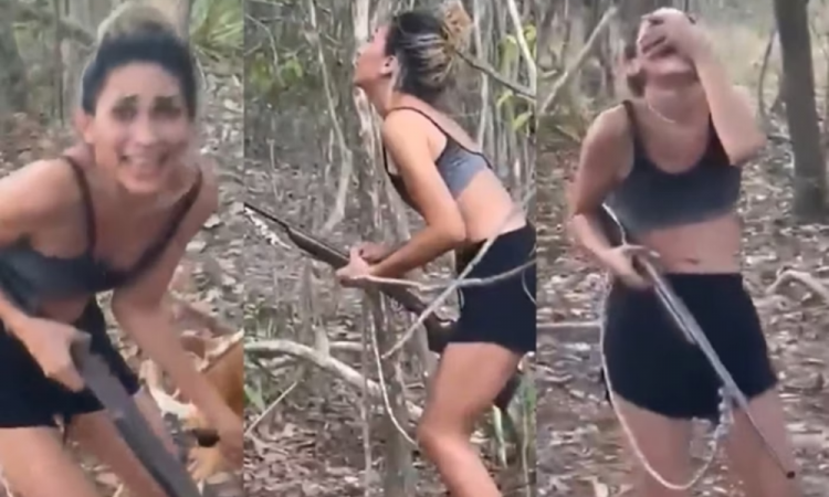 Eula Pereira da Silva, de 37 anos, gravou o momento em que atira e mata onça-parda