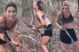Eula Pereira da Silva, de 37 anos, gravou o momento em que atira e mata onça-parda (Foto: Reprodução/Redes Sociais)