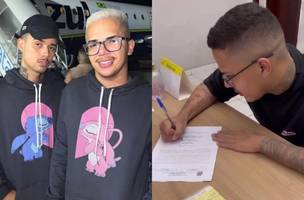 Lokinho assinou o documento de união na cadeia, onde seu namorado segue preso acusado de atropelar e matar duas mulheres em Teresina (Foto: Reprodução)