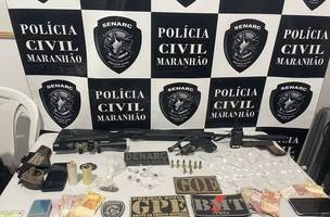 Itens apreendidos durante a operação da Polícia Civil. (Foto: Reprodução | Polícia Civil do Maranhão)
