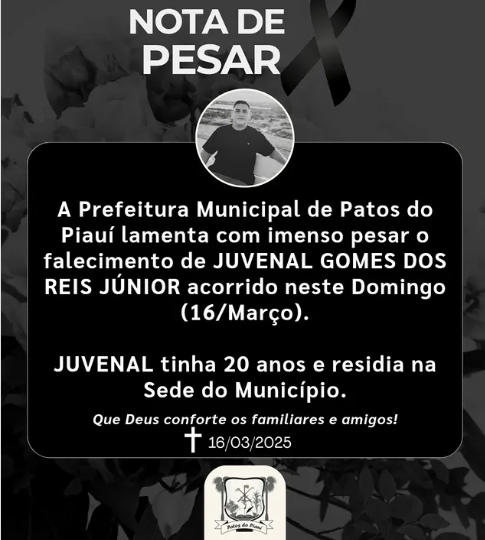 Nota de Pesar da Prefeitura de Patos do Piauí