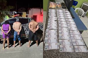Trio é preso com R$ 200 em cédulas falsas (Foto: Divulgação/SSP-PI)