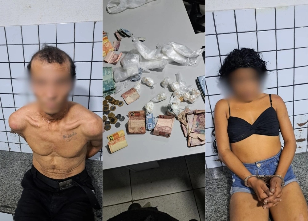 Apenas o homem foi autuado por tráfico de drogas.