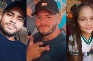 As vítimas: Emilly Vitória de Sousa Silva, de 10 anos, Felipe José da Silva, de 25 anos, e Cremilson de Sousa Castro, de 32 anos (Foto: Reprodução)
