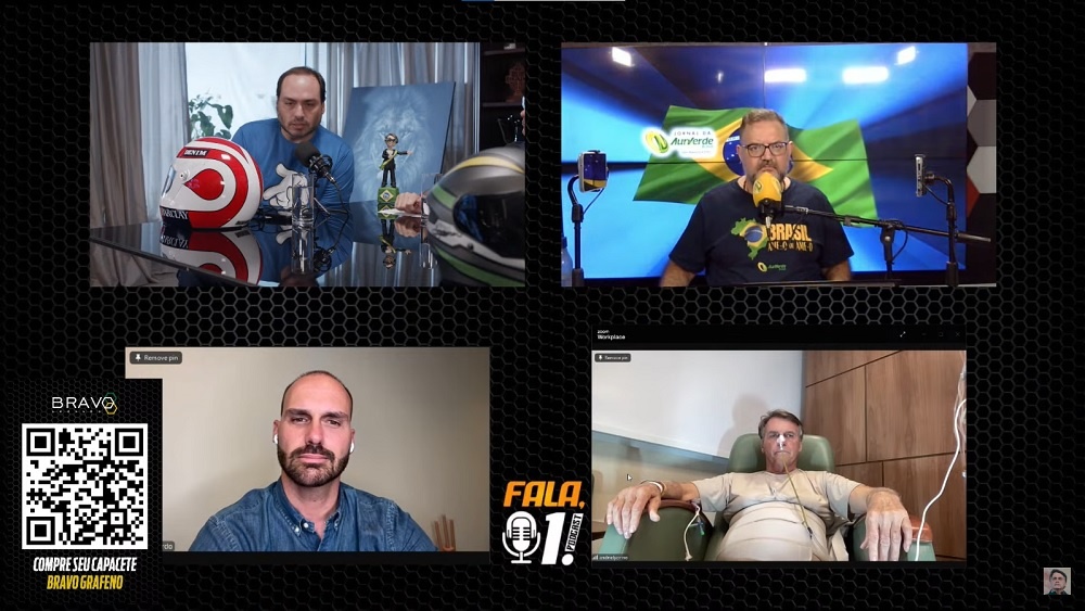 Bolsonaro na UTI participando de live